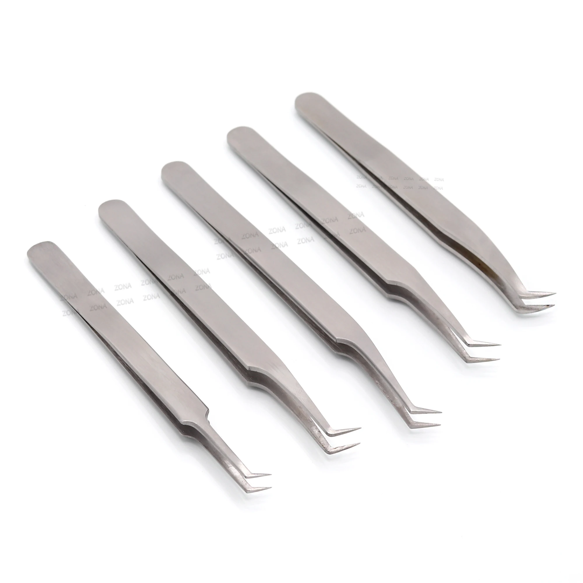 Fiber Tips Stainless Steel Tweezers For Volume Eyelash Extensions Zona ...