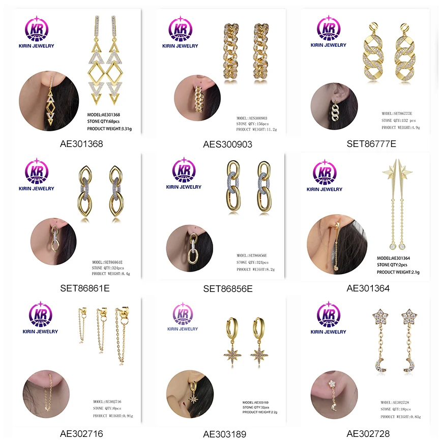 for Women long chain tassel earrings dropping stud chain earrings custom dangle cuff with cz diamond 925 chain drop earrings