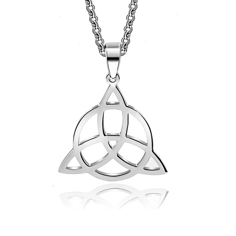 Stainless Steel Womens Viking Jewelry Simple Triquetra Celtic Knot