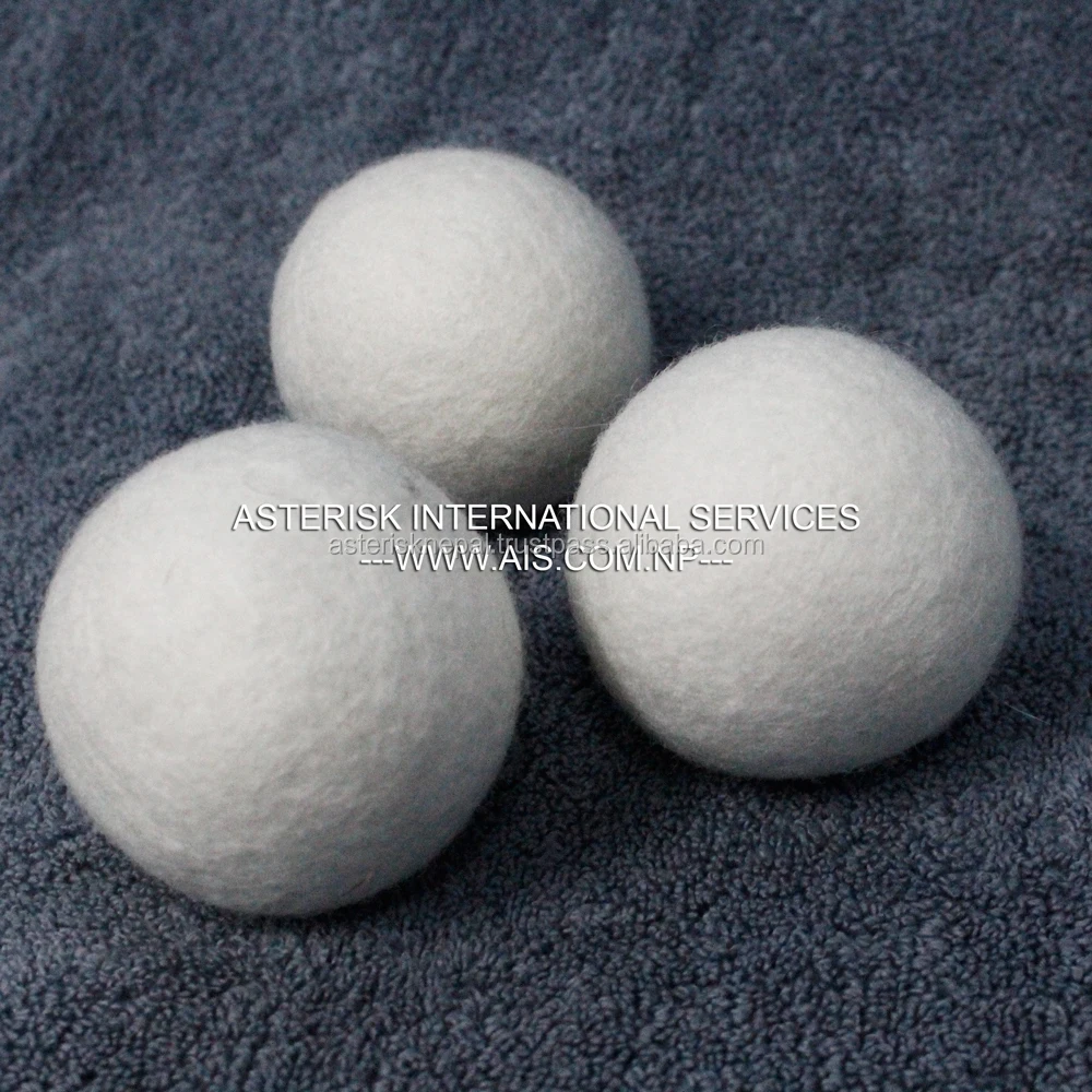 Xl Premium Large 100 New Zealand Wool Dryer Balls Reusable Natural Fabric Softener White Felt