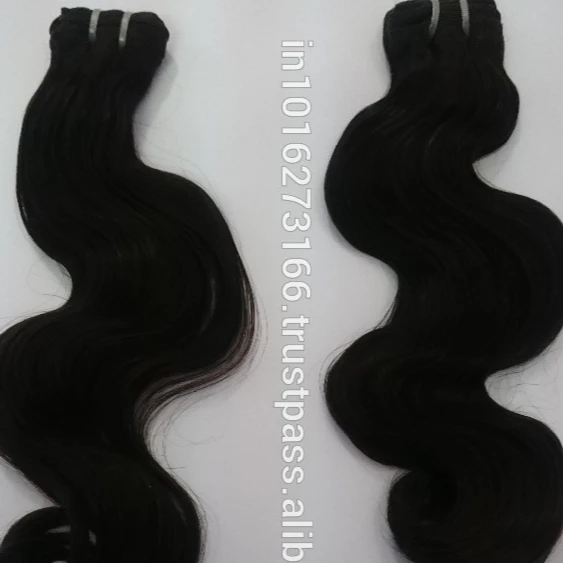Unprocessed Indian Remy Natural Virgin Human Hair Extensions 8"-30" Length Straight Wavy Curly Machine Double Weft Hair
