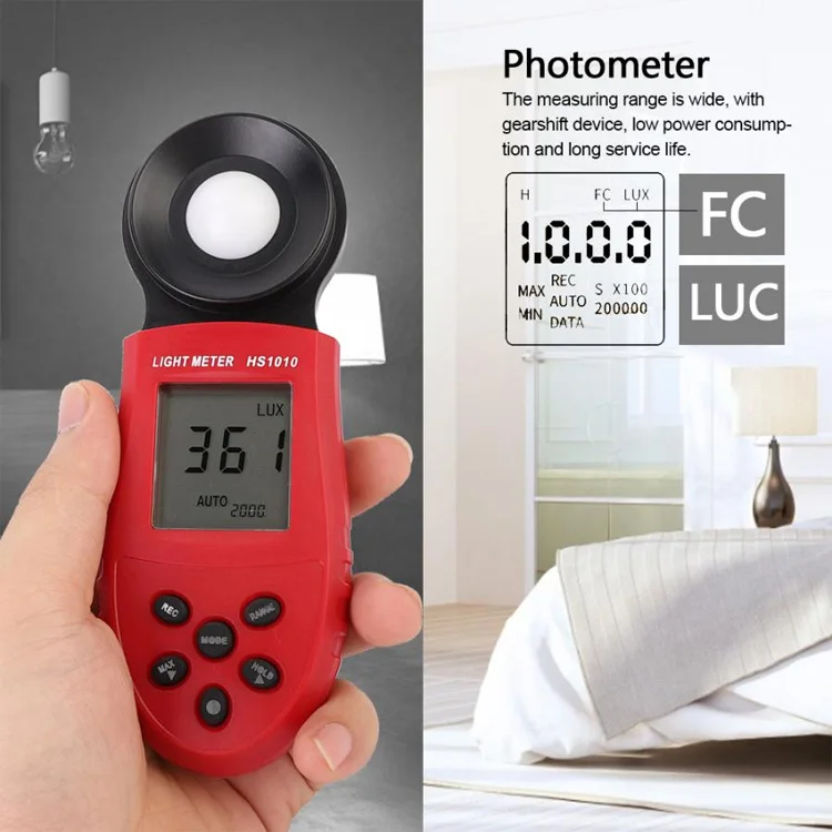 sofa svinge Skriv email Hs1010 Digital Light Meter Lcd Luxmeter Lux/fc Luminometer Photometer  Measure Tester - Buy Light Meter,Luxmeter,Luminometer Product on Alibaba.com