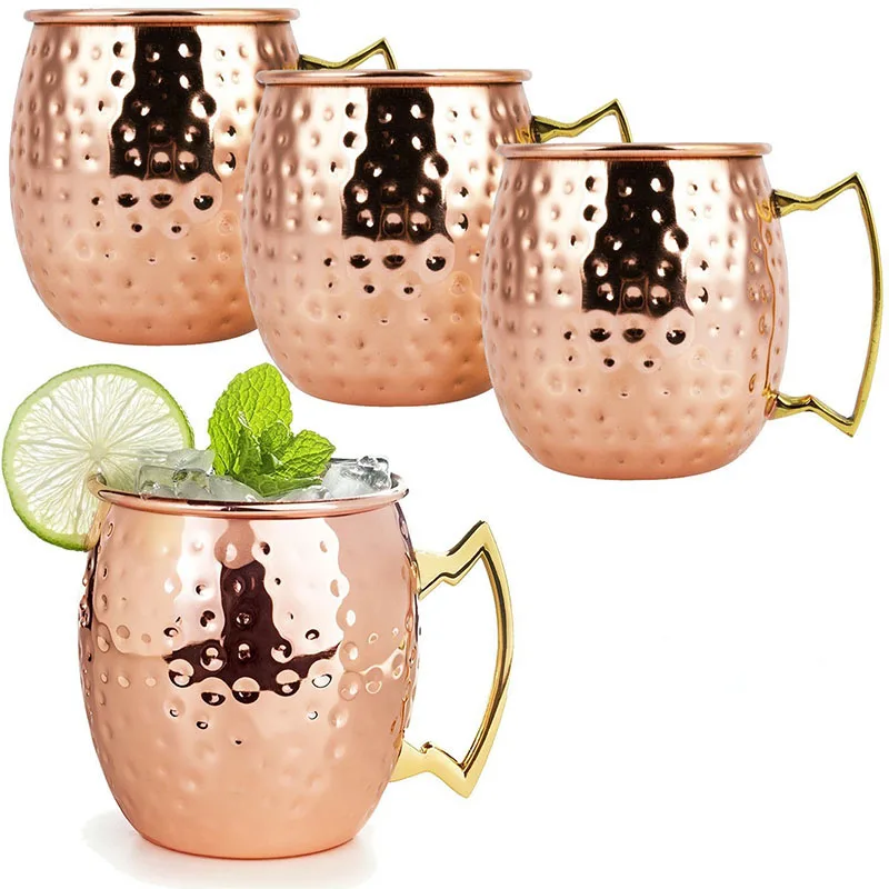 Top Seller Hammered Moscow Mule Mugs Hammered Cups Stainless Steel