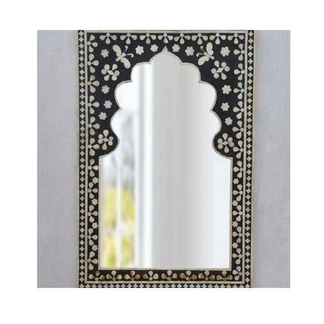 ANCIEN MIROIR DE table EMPIRE RESTAURATION bois et bronze doré 45,5cm