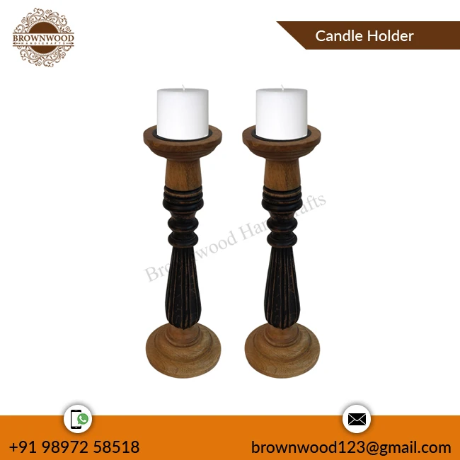 Набор из 2 высококачественных подсвечников манго дерева для украшения столешницы отеля Прямая поставка с завода премиальный