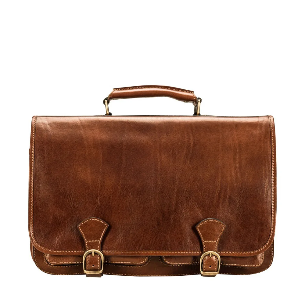 18inch Vintage Handmade Leather Briefcase High Quality Multifunctional