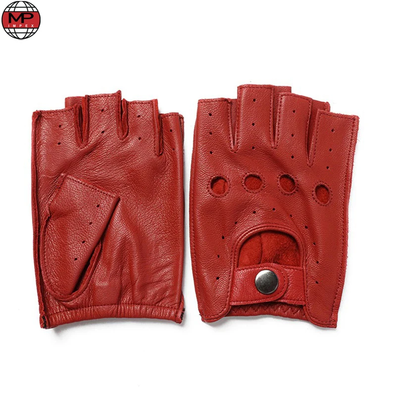 Мужские кожаные перчатки для вождения из натуральной овечьей кожи