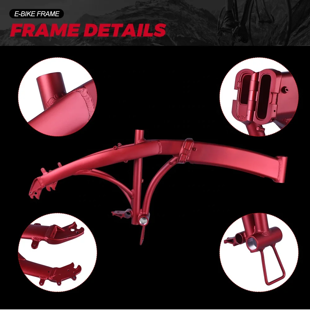 Рама для электровелосипеда 20 дюймов алюминиевый сплав 6061 внутренняя трубка рамы велосипеда на толстых покрышках регулируемая цветная электрическая складная