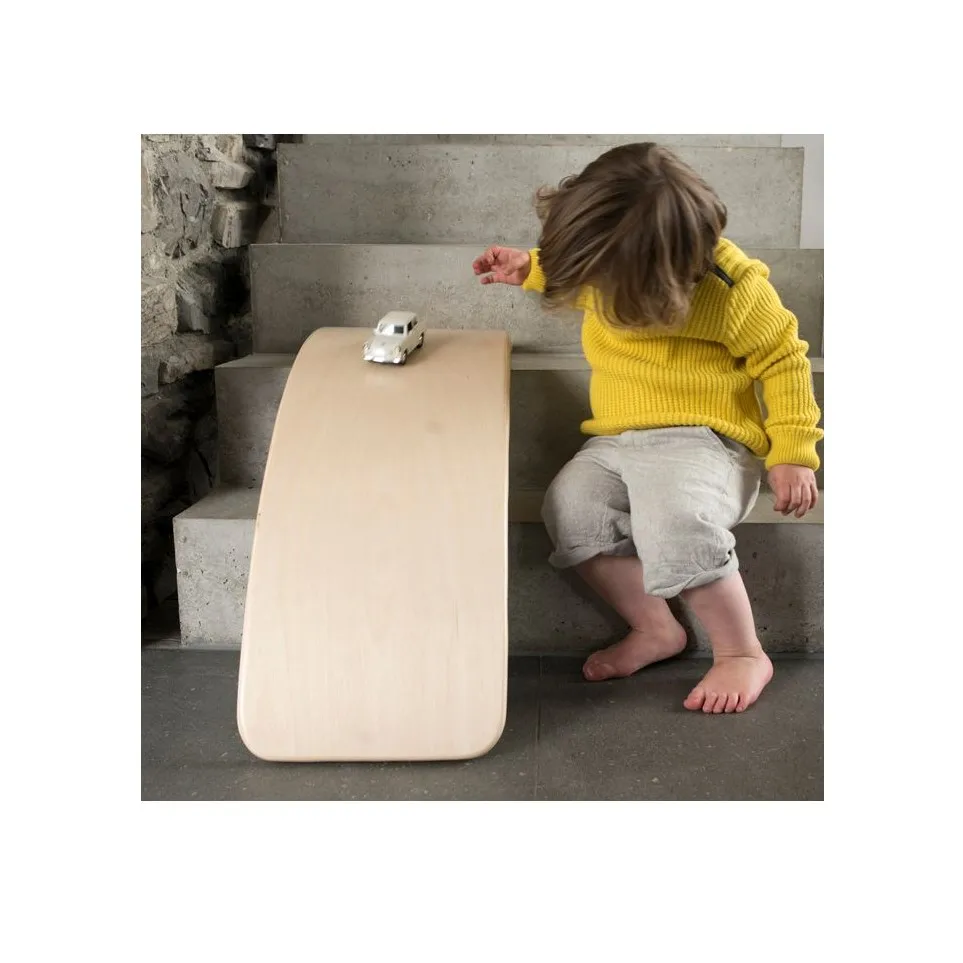 Custom Logo Waldorf Wooden Curvy Balance Board for Kids