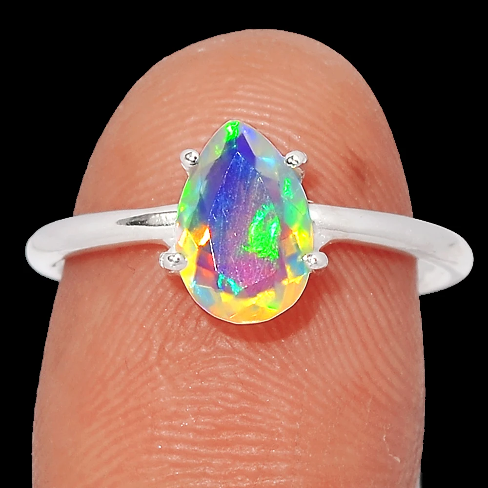 Камень опал фото цена в ювелирных Bulk Suppliers von Multi Color Ethiopian Opal Ring Jewelry In 925 Silver Materia