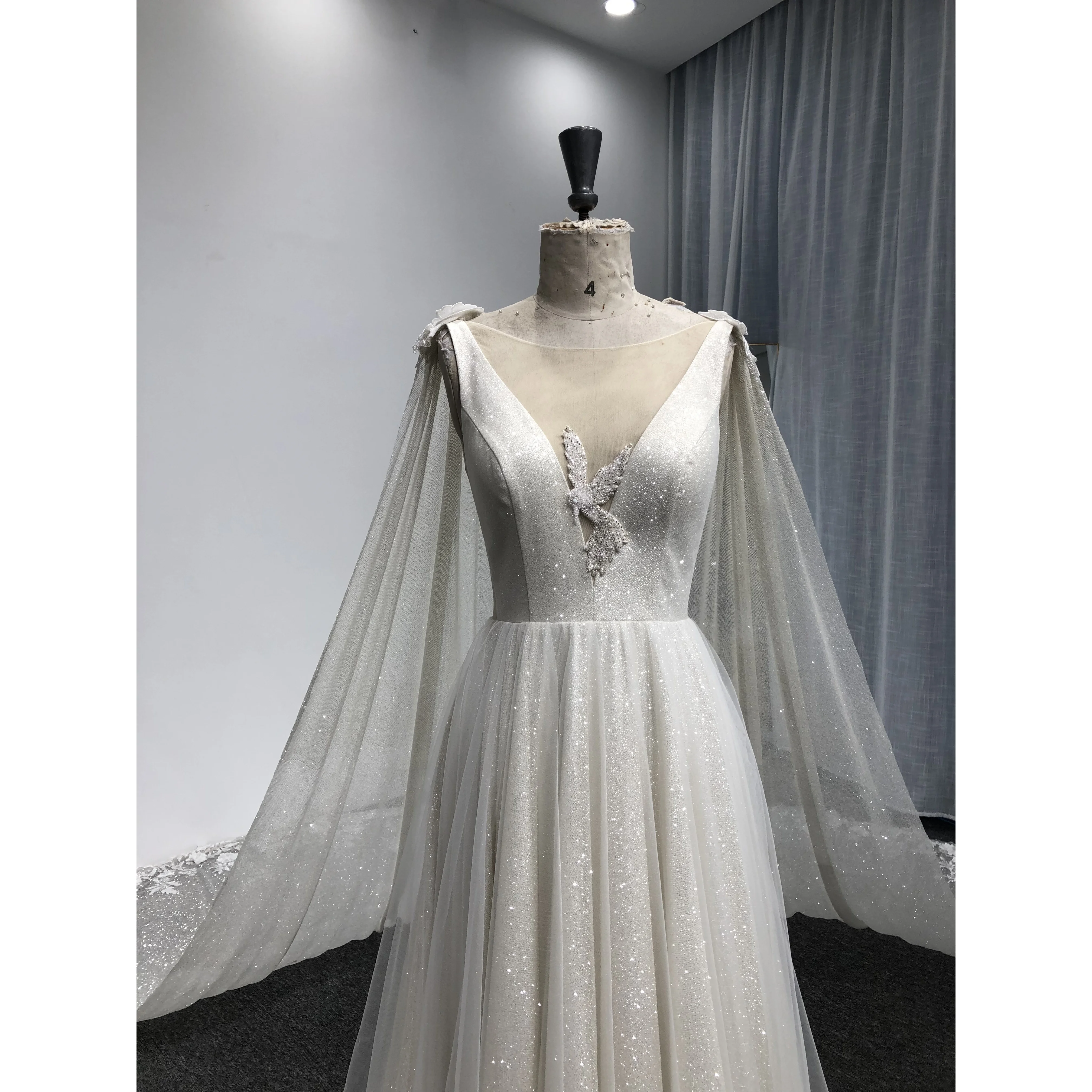 pink white wedding dress