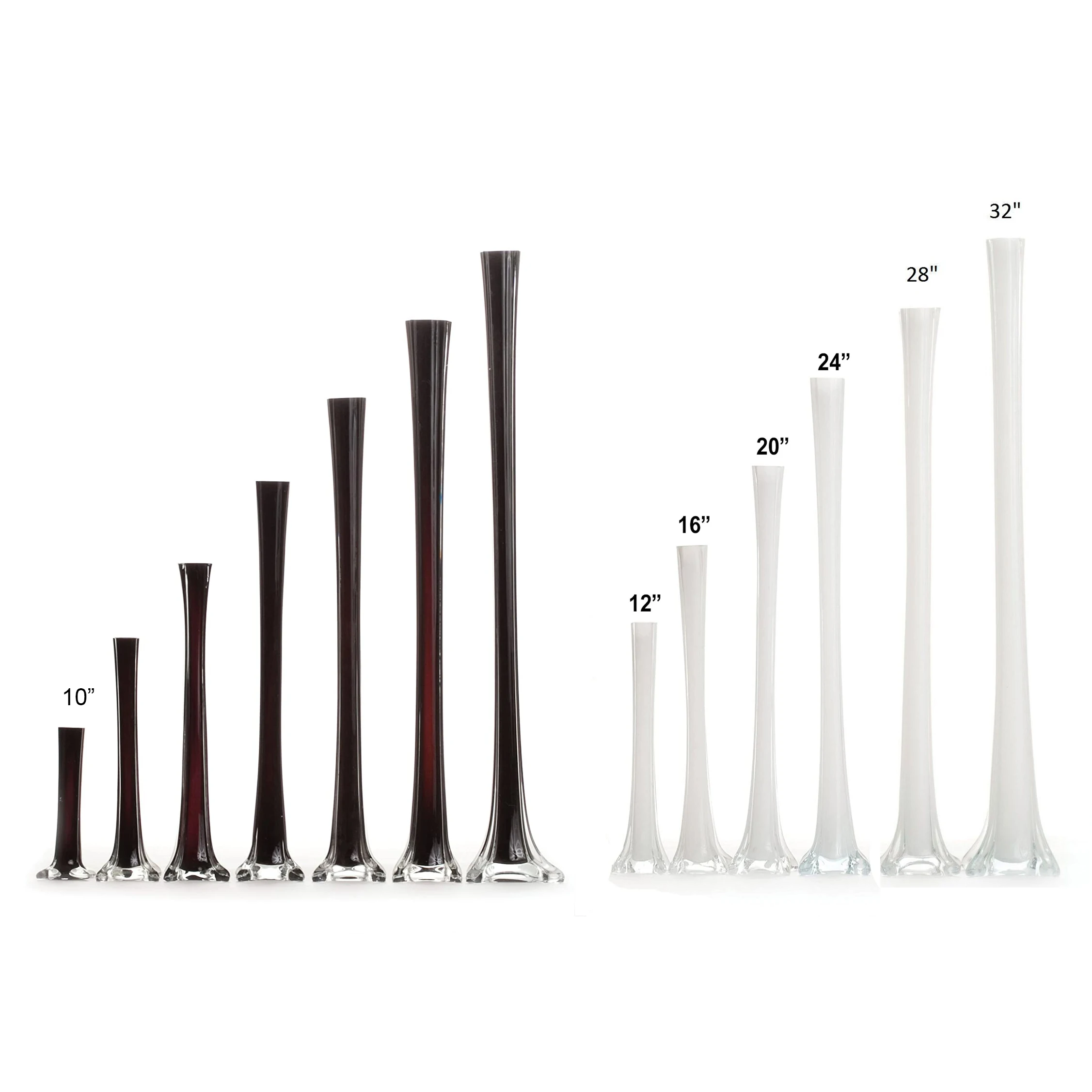 Aeofa Glass Flower Vase Colored eiffel Tower Shape Purple Color Glass Vase for Wedding Party eiffel Tower Vase