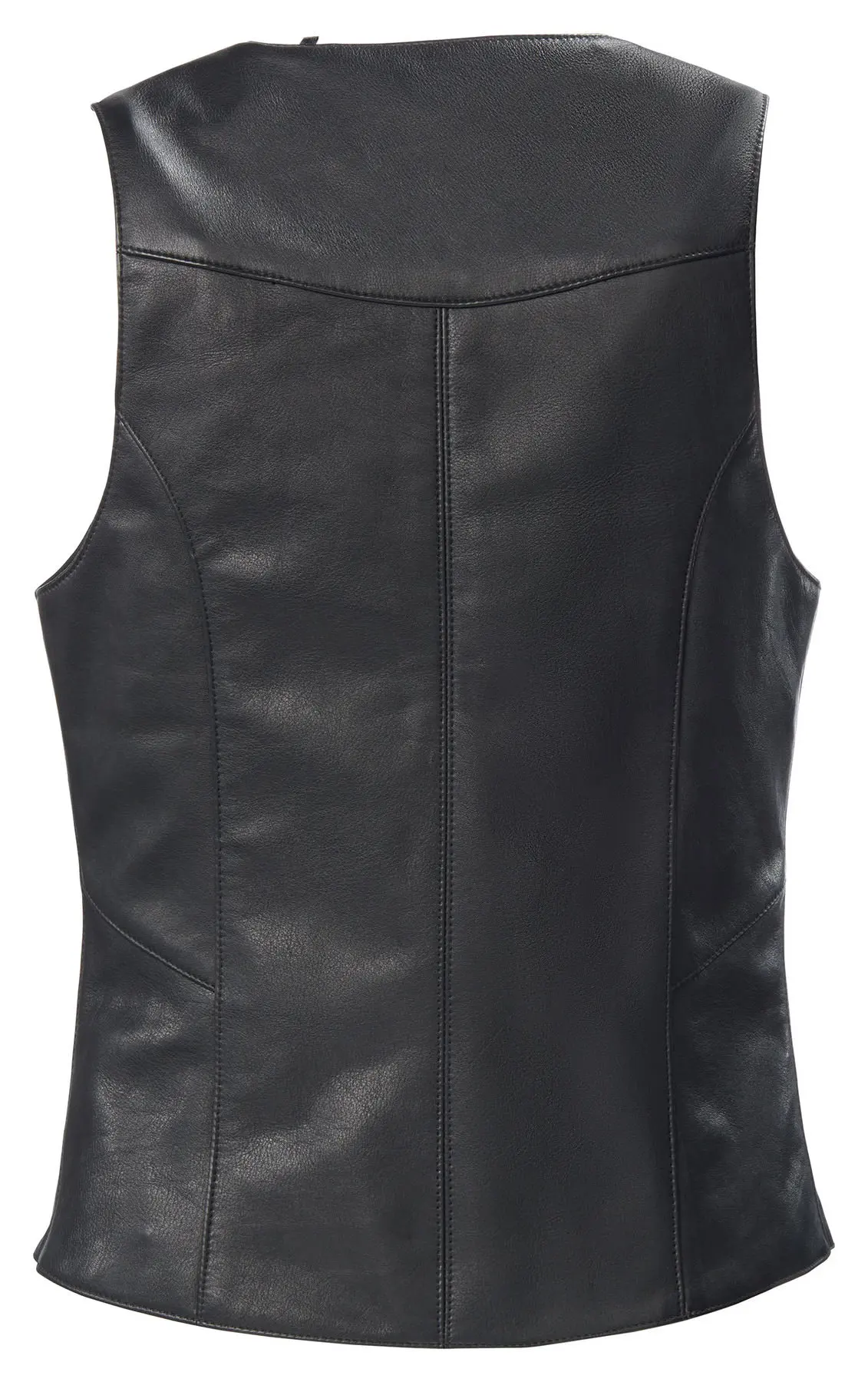 
 Классический и стильный кожаный женский жилет с 4 кнопками и 1 внутренний карман (VV-011)  