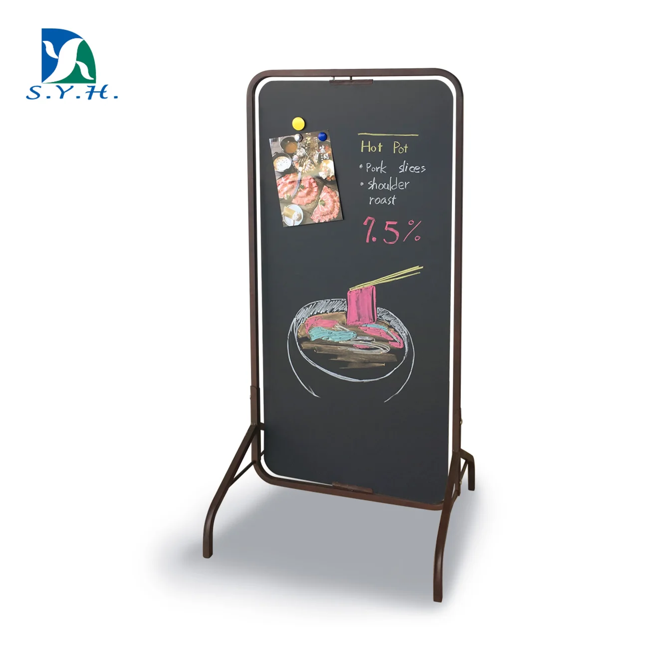 Промышленный стиль, магнитная доска для тротуара, Двусторонняя черная доска, стоячий знак