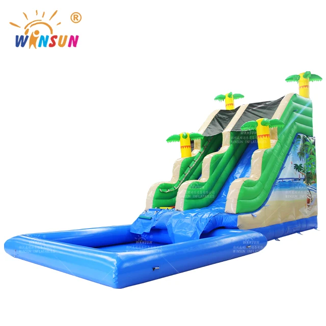 WINSUN Commercial Inflatable Backyard Slide Toboggan Beach Water Slide with Airtight Pool and Blower for Parties and Events