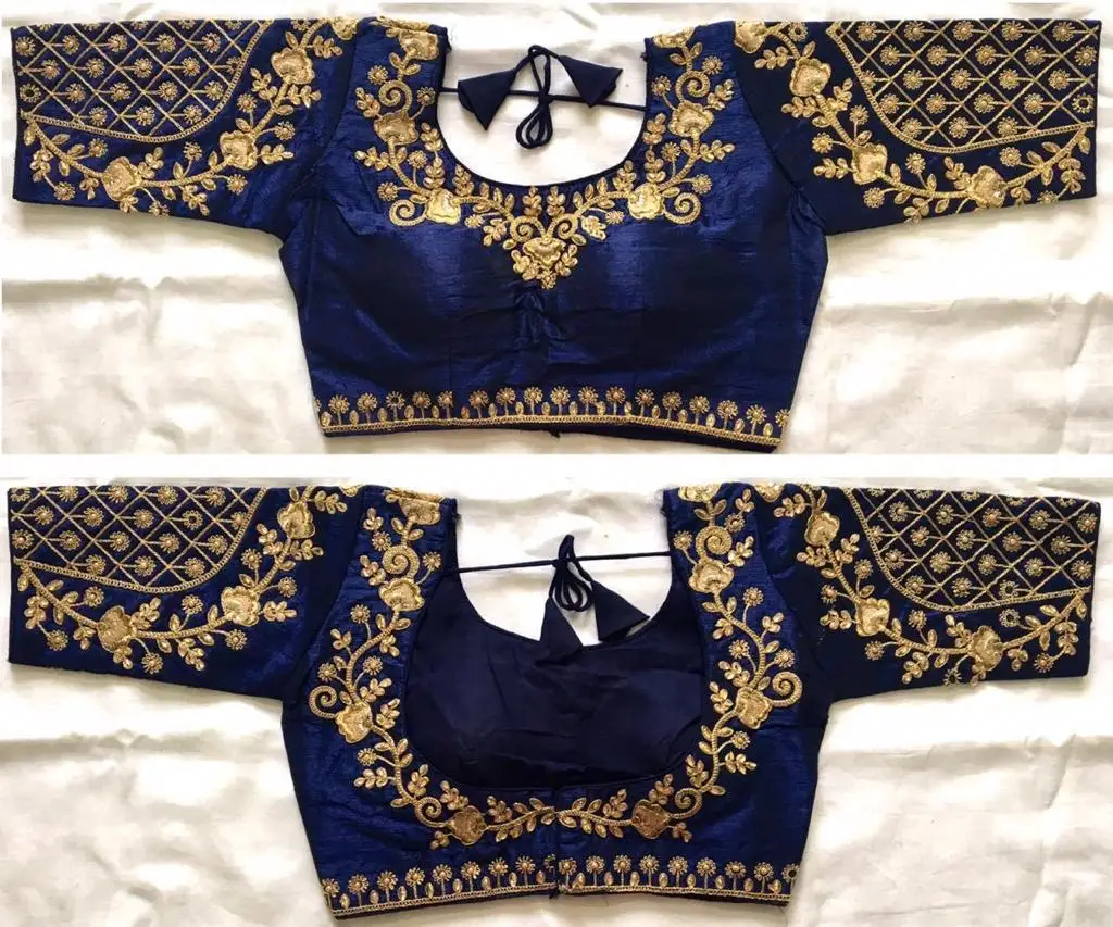 Bulk Exporter of Latest Fancy Designer Festival Wear Puff Sleeve Boat Neck Blouse