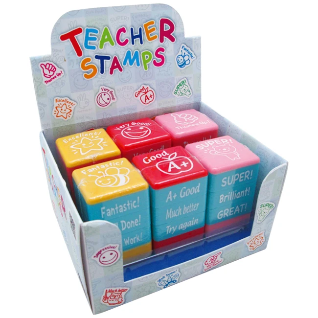 6 Pcs Teacher Stamp Set, Encouragement Rectangle Shaped Stamps For Grading Classroom Educational Stamps With Positive Messages Abs Material English Praise Comment Stamps For Students P 56772664