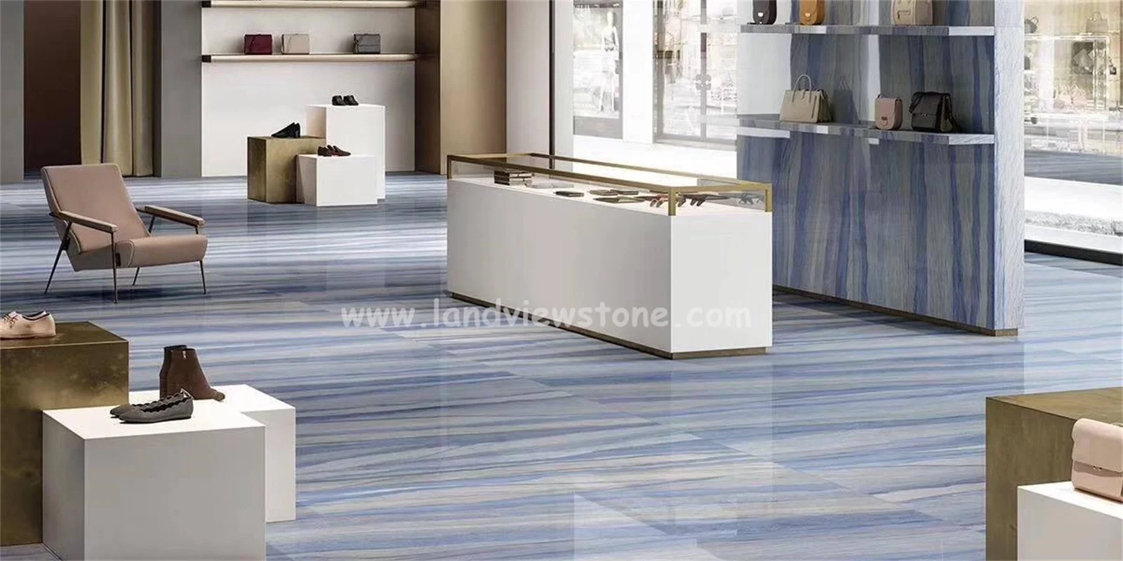 Azul Macaubas Quartzite Azul Imperial Quartzite Blue Sky Marble for Bathroom and Kitchen Countertop Slabs