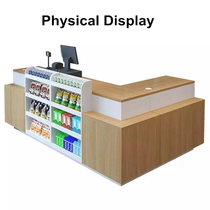 Wood Convenience Store Cash Table Dimension Grocery Cashier Checkout