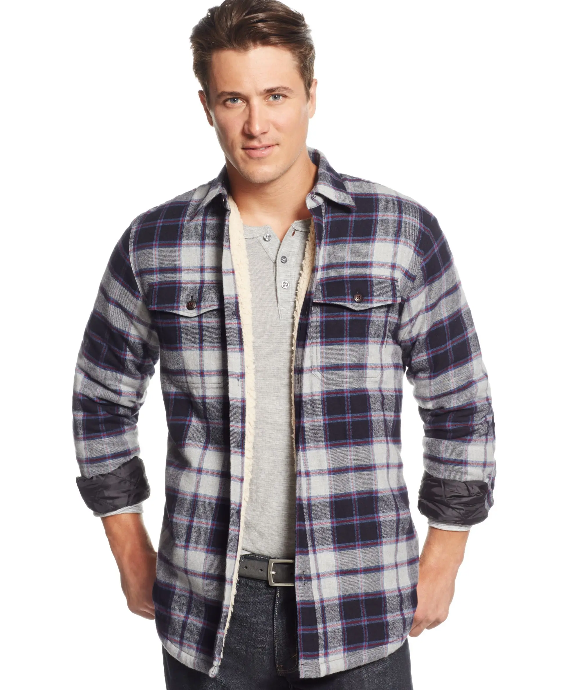 plaid jacket with fleece lining