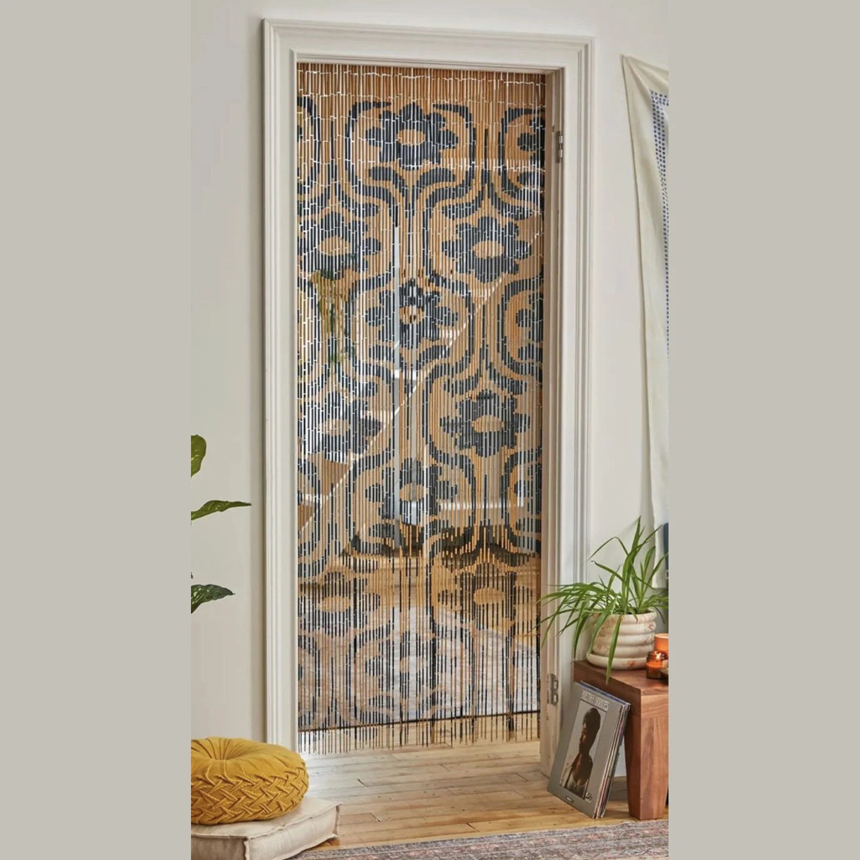Cortina de puerta con cuentas de bambú, cortina de puerta de madera,  cortina de puerta de verano, panel de cortina para decoración de  habitación