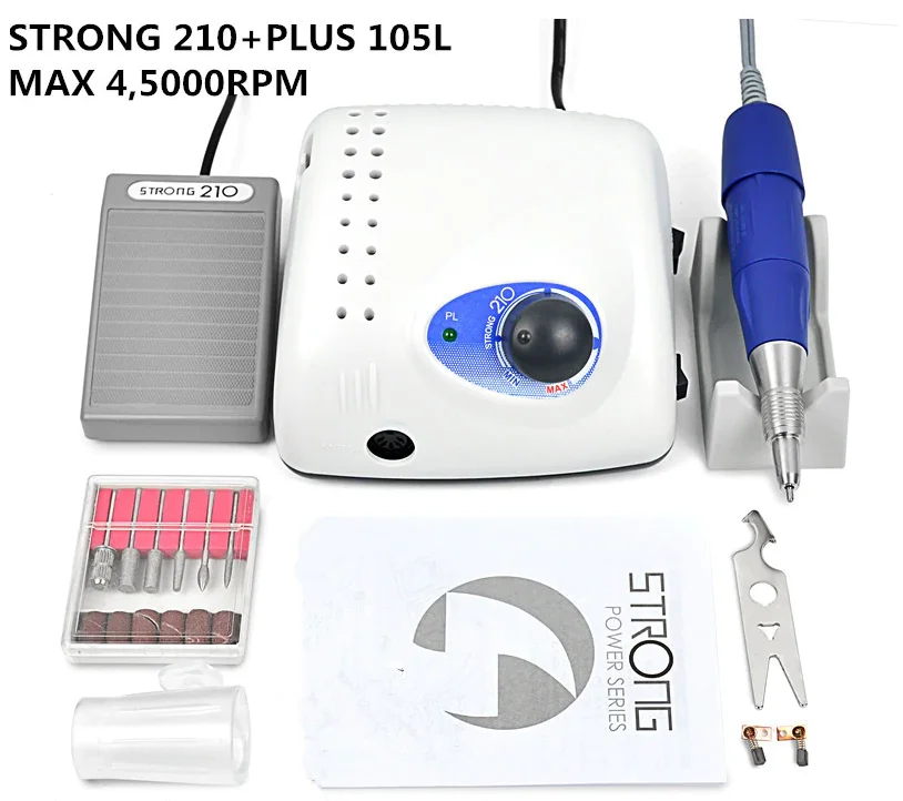 2021 Newest Original strong 210+105L strong manicure 35000 RPM machine nail drill for beauty salon