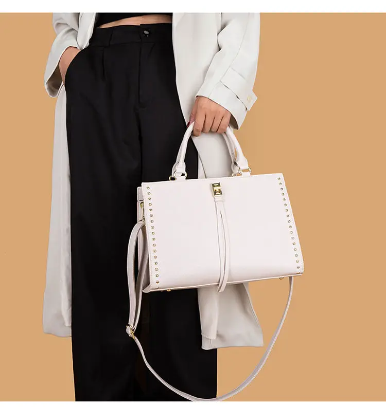 Women Ladies Seashell Lock Design Patent Leather Totes Handbag Shoulder Bags PU 