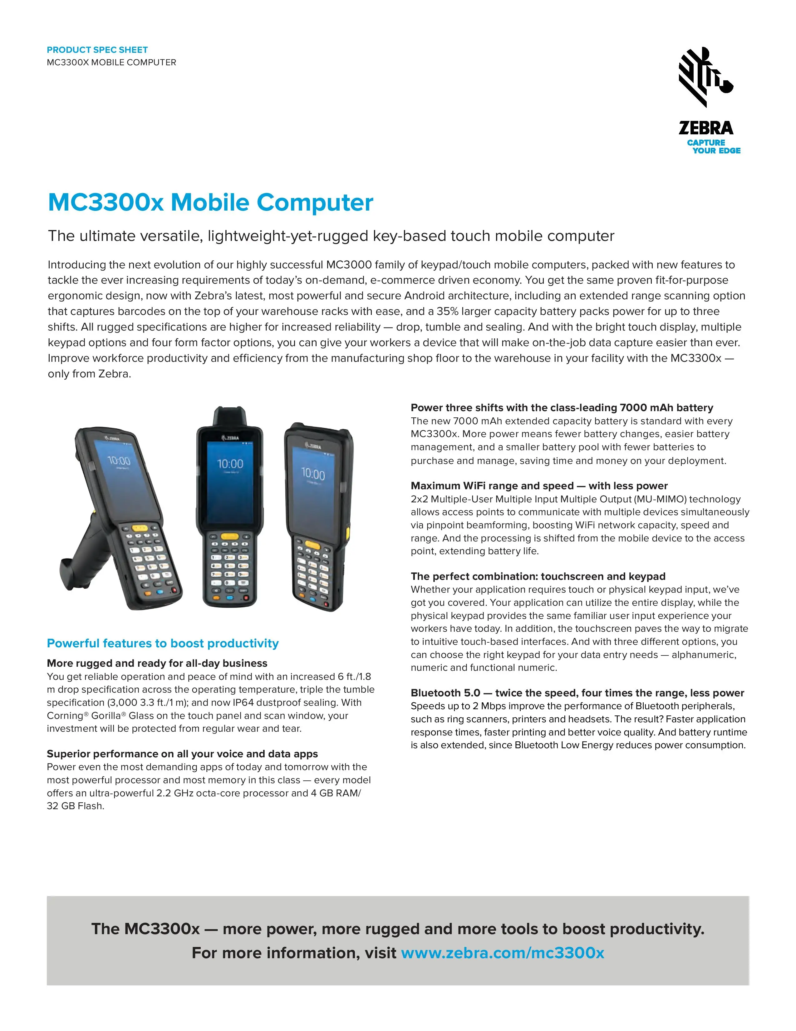 Zebra Mc3300x Mobile Computer - The Ultimate Versatile,Lightweight-yet ...