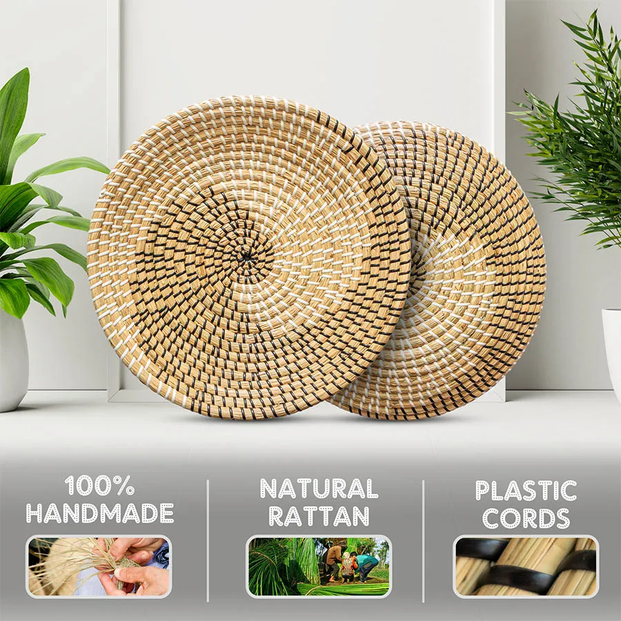 Round Seagrass Serving Tray Seagrass Fruit Basket Vietnamese Nature