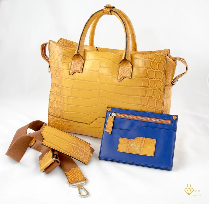 crocodile leather briefcase
