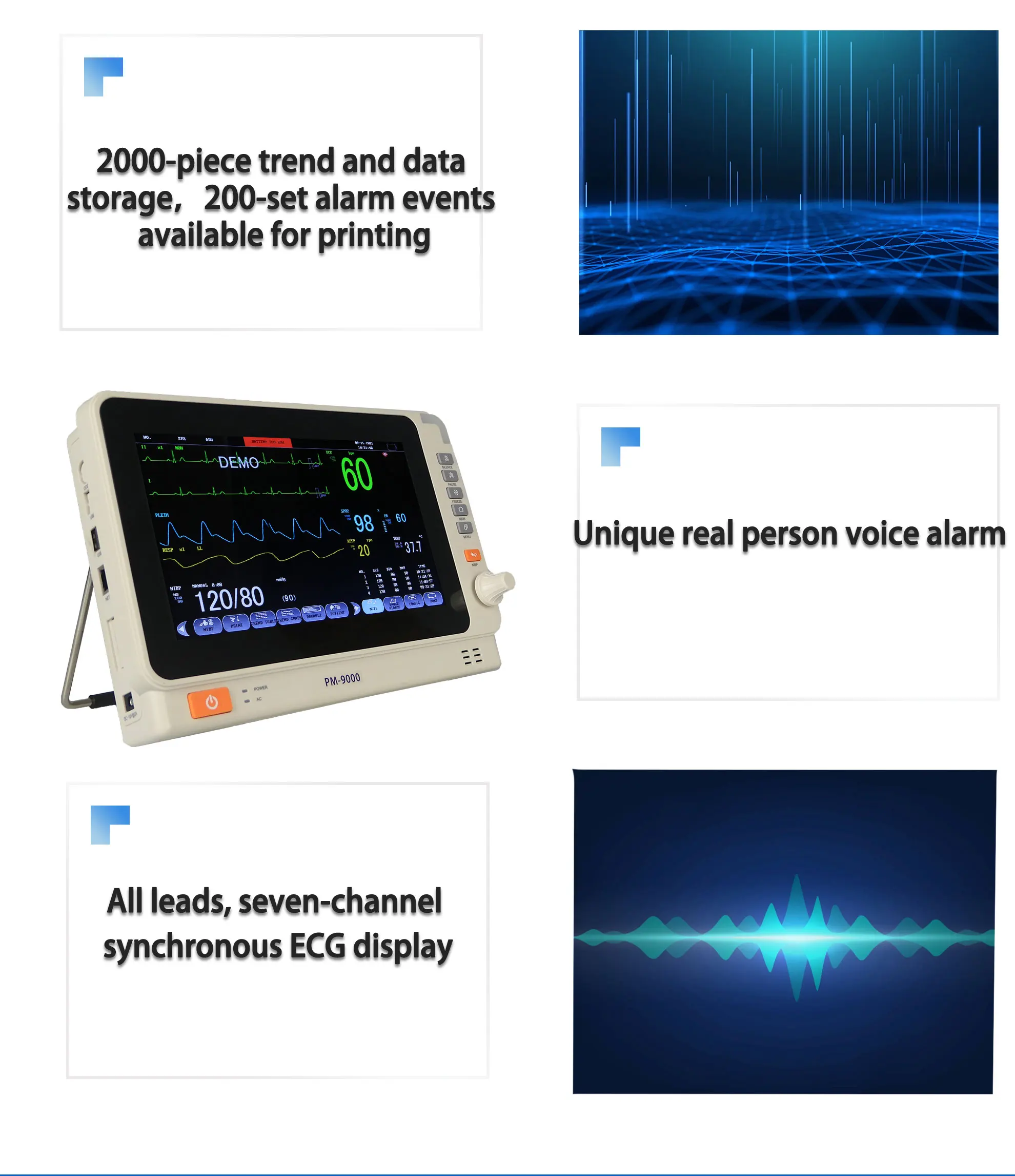 Ultra-Thin Portable Multi Parameter Patient Monitor for Dental Examination and Therapy Equipment