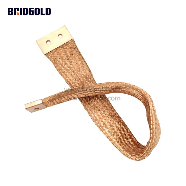 Customized Size Earthing System Connection Car Battery Copper Braided Ground Strap
