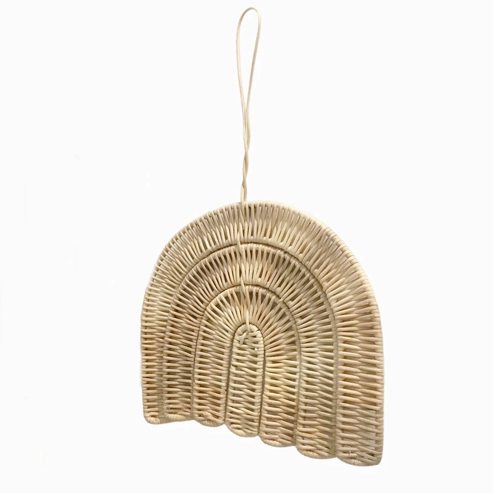 Rainbow Rattan Wall Art Hanging Decor,Vintage Rattan Wall Decor