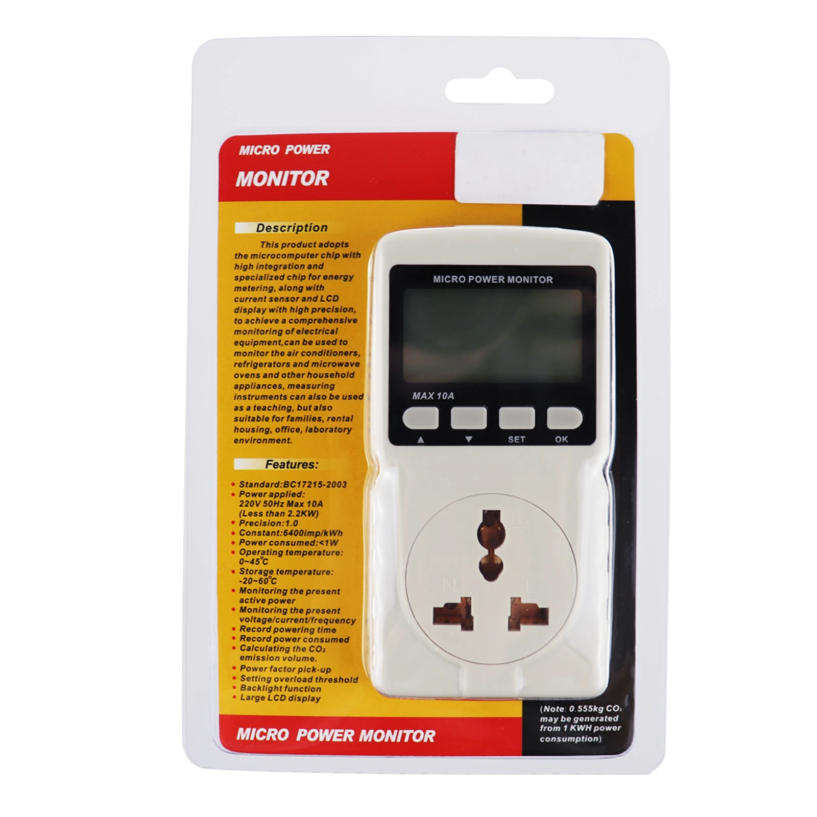 Высокое качество цифровой ваттметр мощность метр энергии тестер большой ЖК-дисплей Напряжение Ток частота Plug-in разъем дизайн