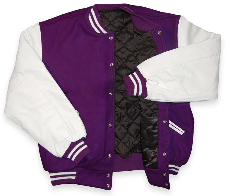 Varsity Base Purple Wool Body Letterman Jacket