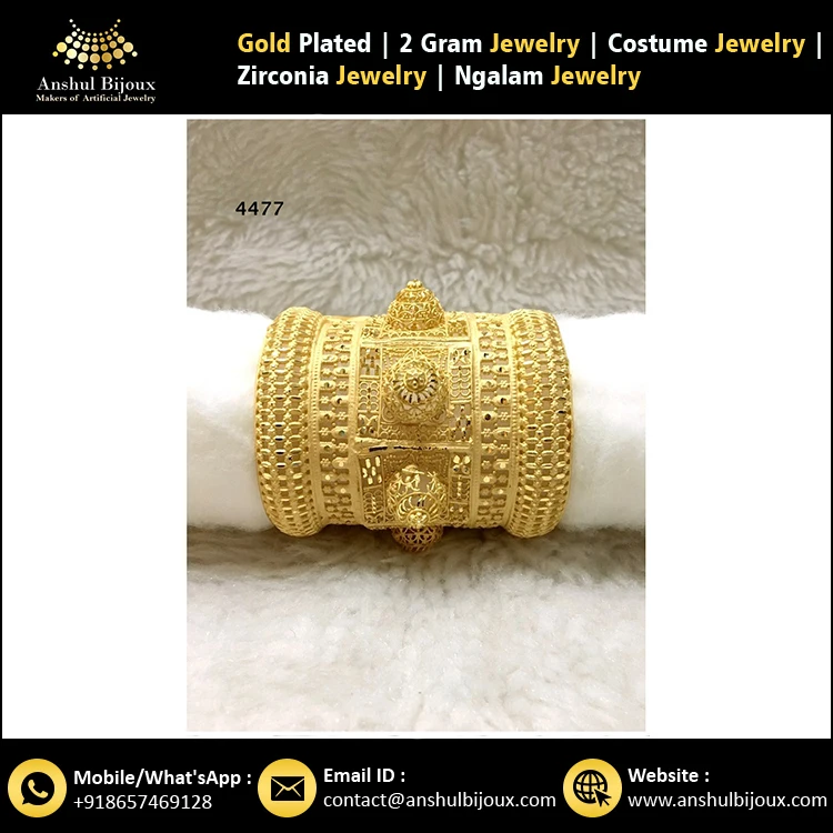 African Design 2gram Gold Plated Bangle & Ring For Women