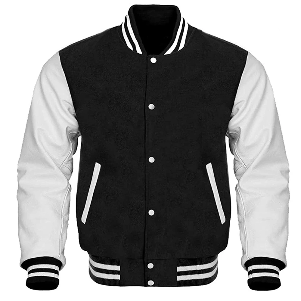 Mens Varsity Jacket Red And Black Satin Polyester Bomber Letterman ...