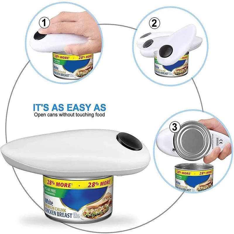 Portable Hands Free New Multi Function Jar Easy One Touch Automatic Mini Portable Electric Can Opener