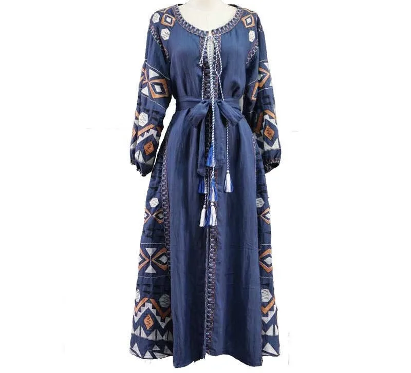 bohemian embroidered dress