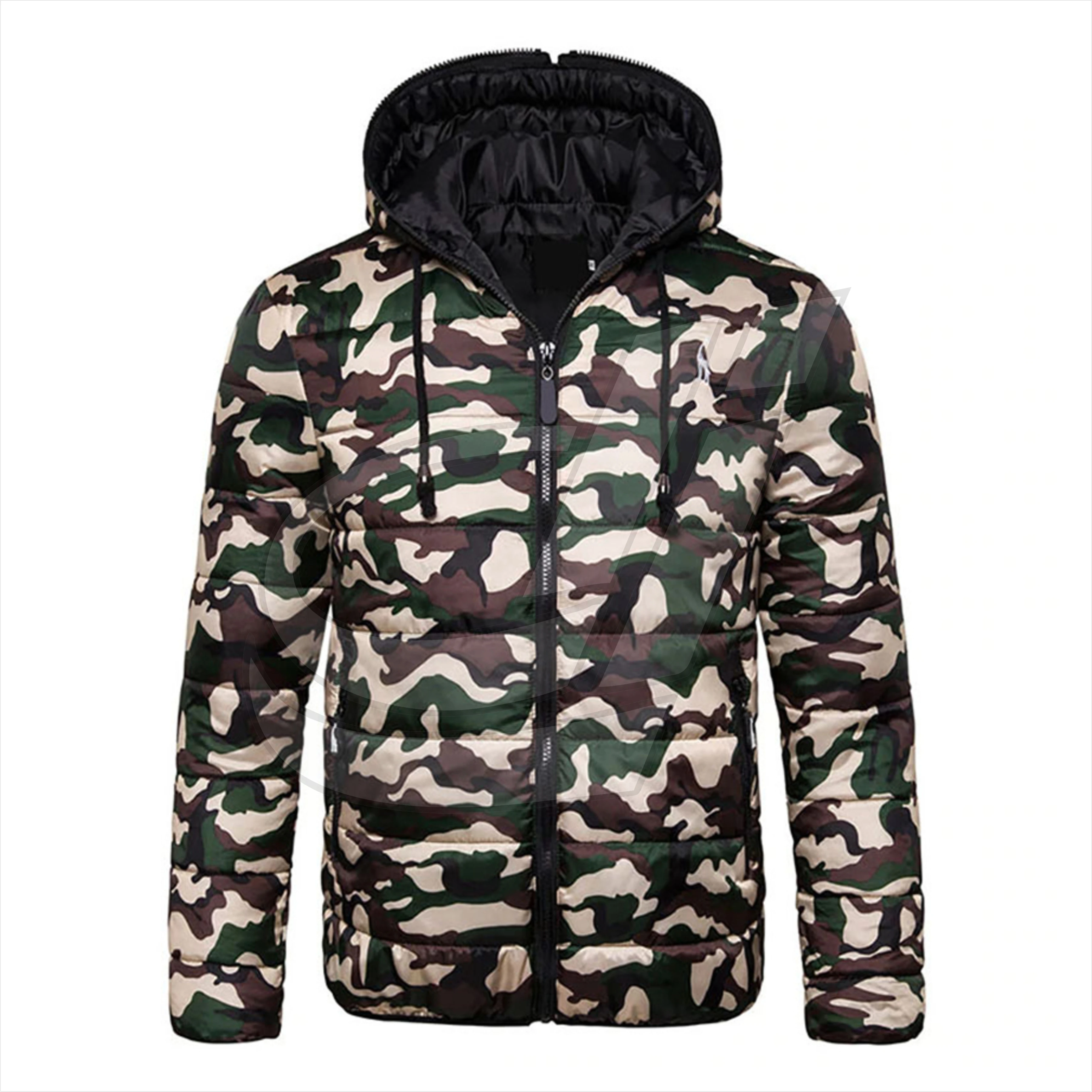 Camo Printed Slim Fit Men Winter Puffer 