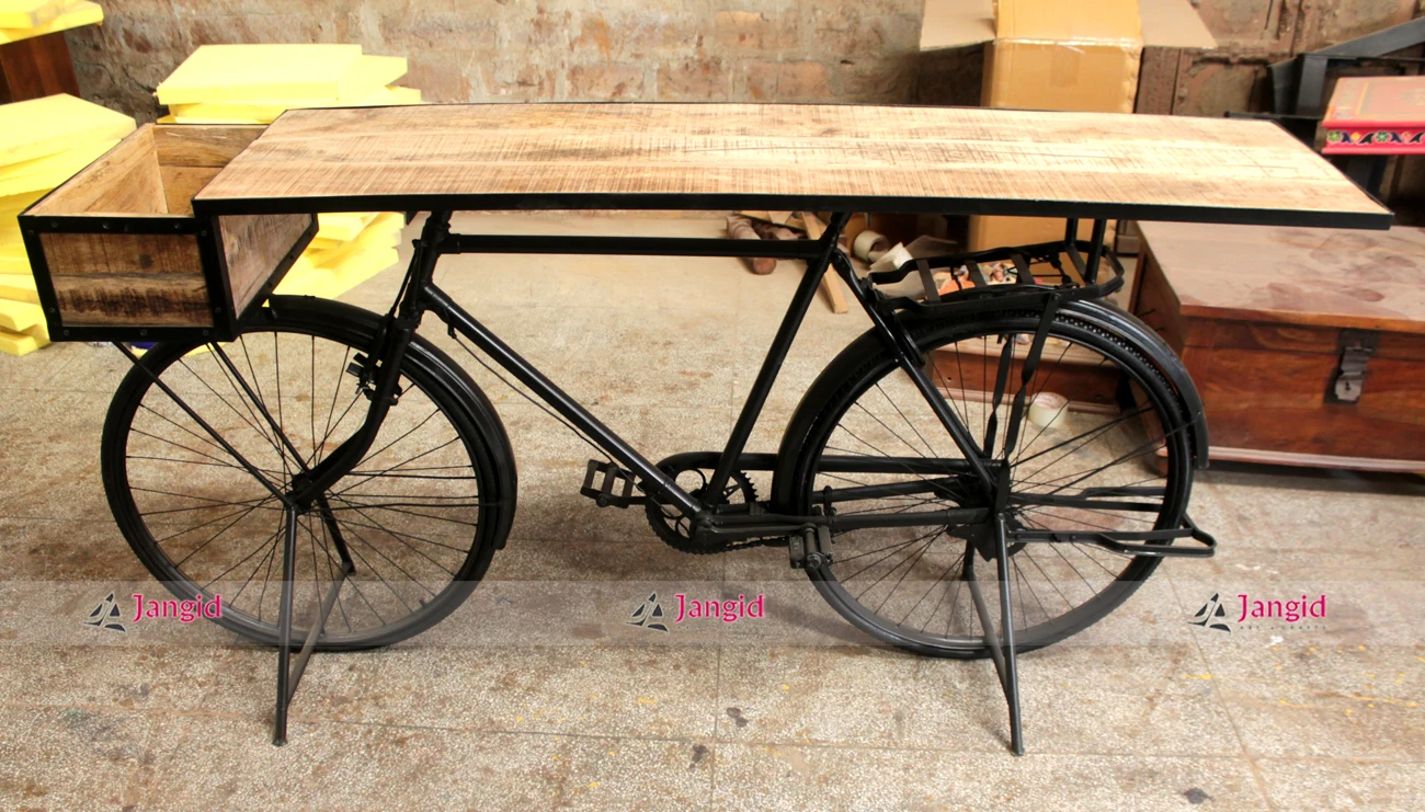 Old Indian Atlas Cycle Converted Into bar Table Cheap Console Table Provider