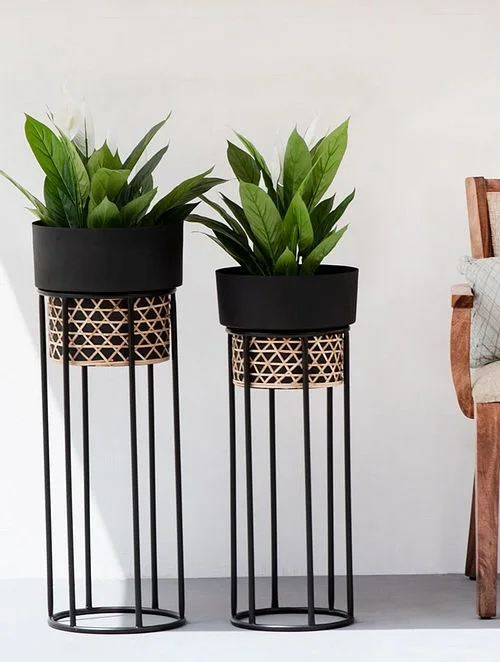 Black Decorative Iron Flower Pots & Planters & Stand Handmade
