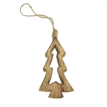 Factory Hot Selling 2022 New Arrival Wooden Christmas Tree Shape Decorative Hanging Ornaments For Christmas Tree Decor & Holiday