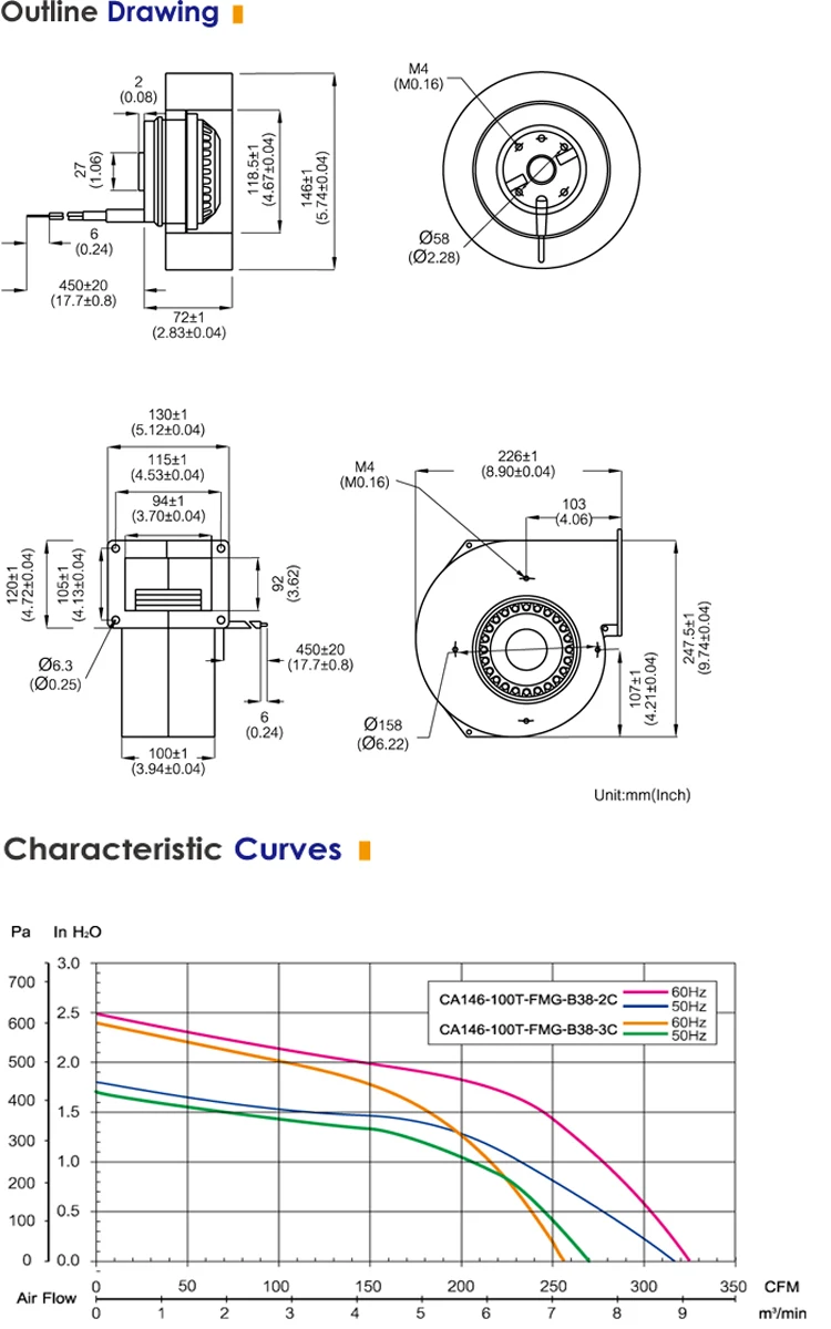 Steel Blade Duct Fan, Stainless, 115, 255 ~ 325 CFM - detail 6