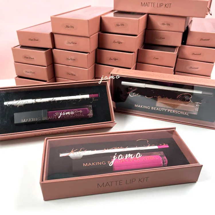 Lipgloss With Lipliner Set Custom Your Own logo Long Lasting Waterproof Shimmer Glossy Matte Lip Gloss Lipliner Set