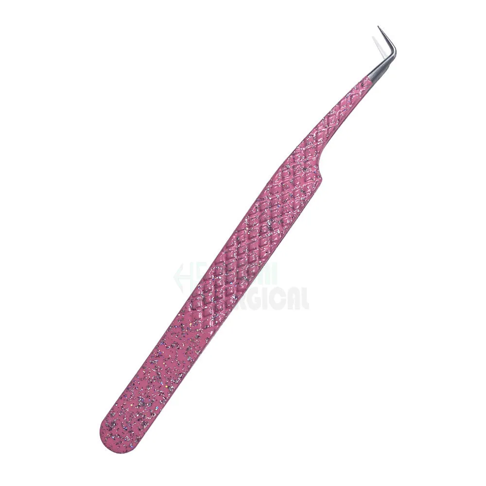 Custom Label Purple Baby Pink Stainless Lash Tweezers 45 75 90 Degree