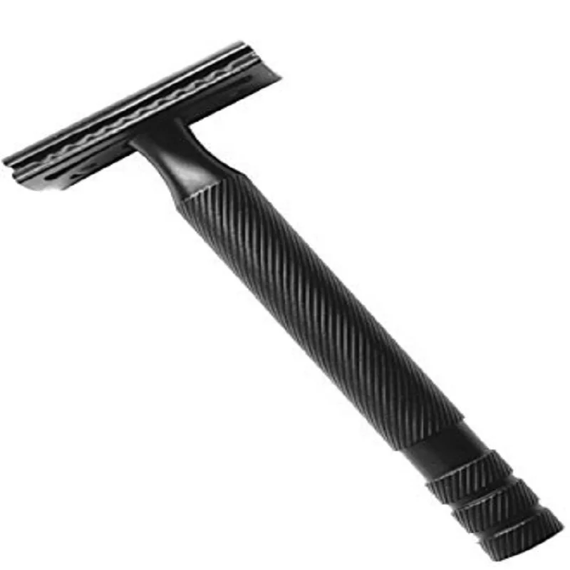 Matte Black Stainless Steel Heavy Duty 3 Piece Double Edge Safety Razor