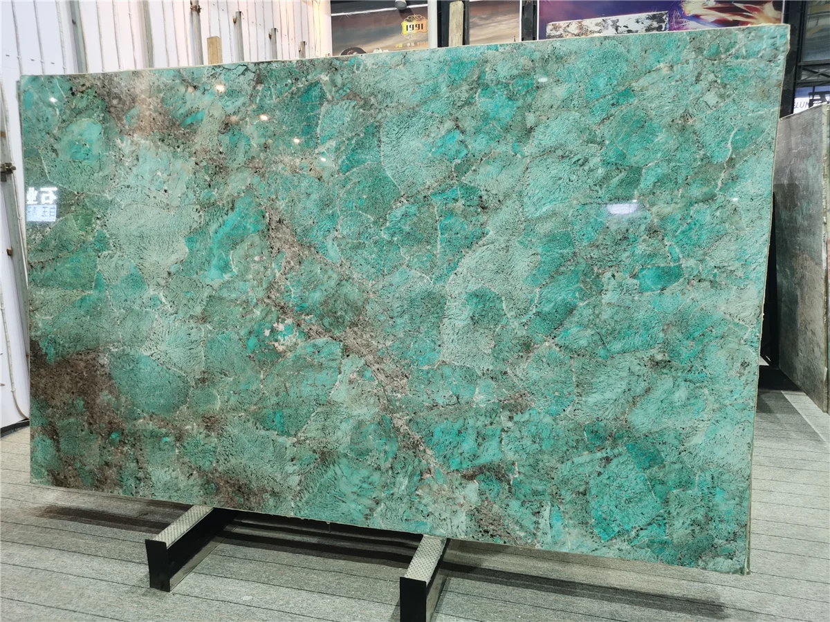 Good Price Luxurious Amazonite Green Quartzite Polished Green Granite Slabs for High-end Villa