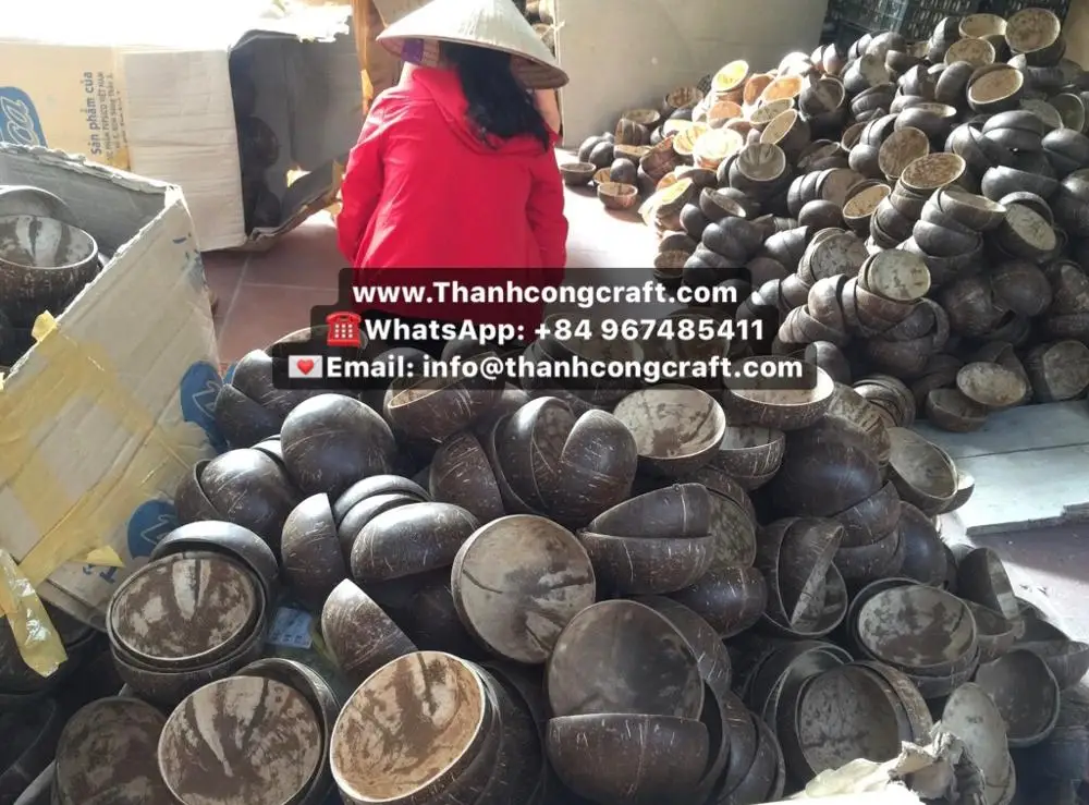 
Вьетнамская чаша из кокосовой скорлупы ручной работы с логотипом высокого качества 