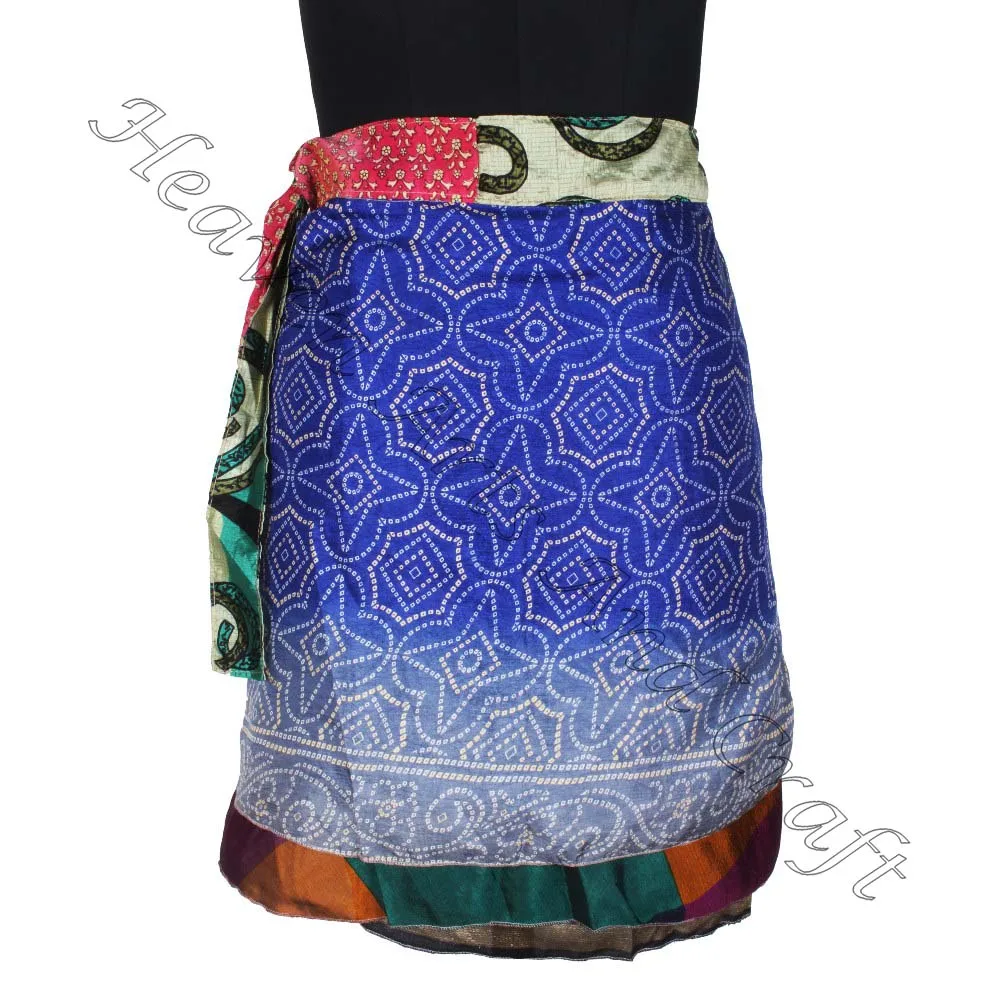 Valentine's Wrap Sarong Wrap Mini Skirt for Goa Gypsy Hippie Boho Indian Retro Silk Casual Magic Wrap Short Skirt